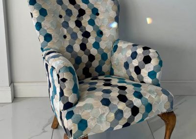 Hexagon fabric armchair